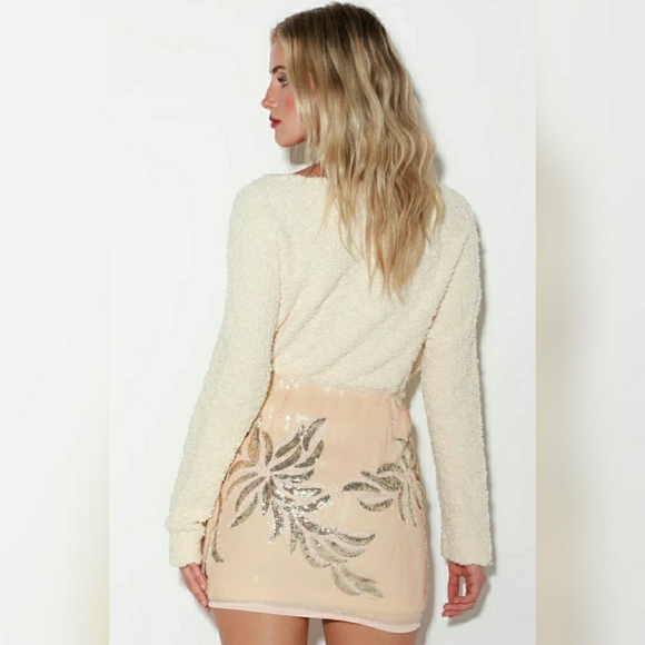 Joie Sequin Nude Tonal Mini Skirt $428 - Picture 9 of 13